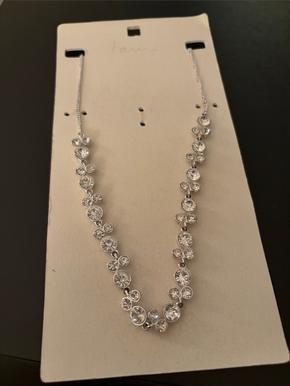 Elegant Silver Crystal Station Necklace - Women Jewelry